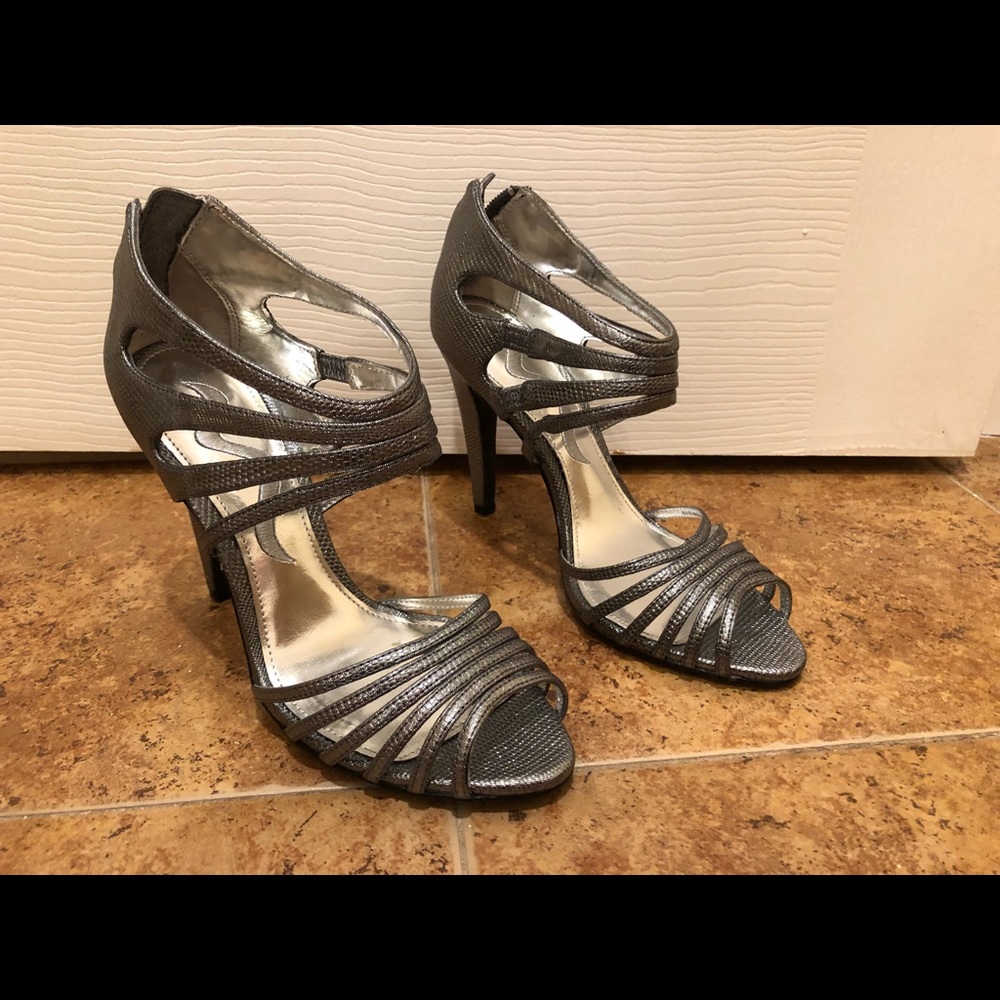 Sexy, Gunmetal High Heeled Sandals by Nina